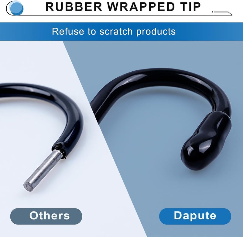 Dapute 4-1/2 Inch S Hooks for Hanging, 10 Pack Non Slip Large S Hooks for Closet, Vinyl Coated Metal Black Closet S Hook for Hanging Jeans Clothes Purse Bags Pan Cups Tools Plants - Image 2